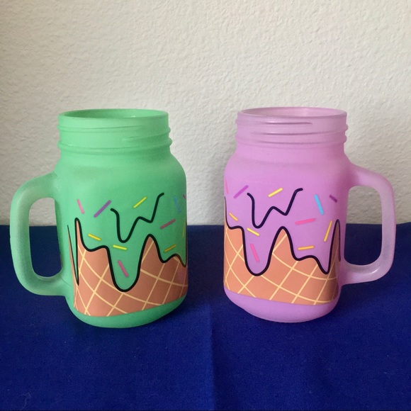 Set of Glass Mason Jar Ice Cream Sundae Decorative Cups - Picture 5 of 9